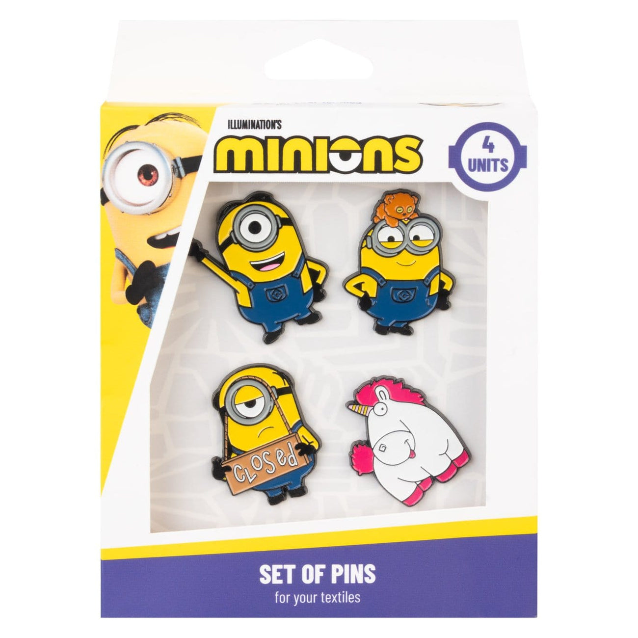 Zdjęcie produktu Zestaw 4 przypinek Minionki