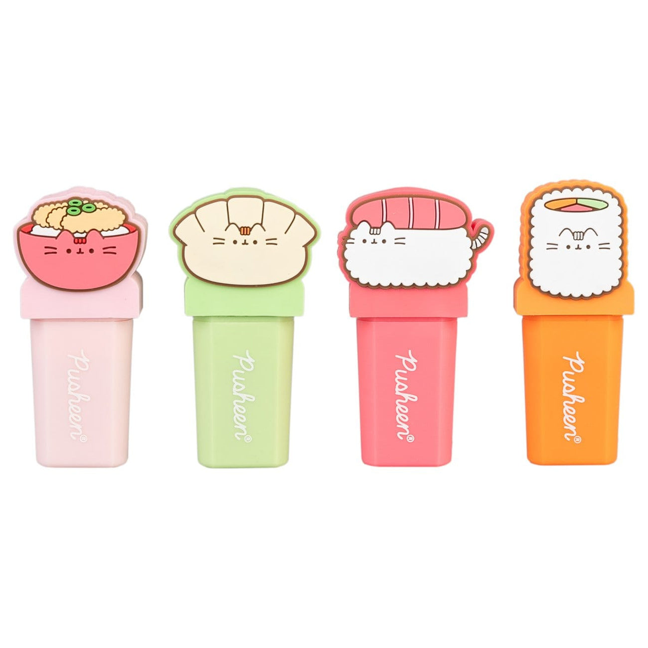 Zdjęcie produktu Pusheen - zestaw 4 zakreślaczy Sushi Roll z topperami