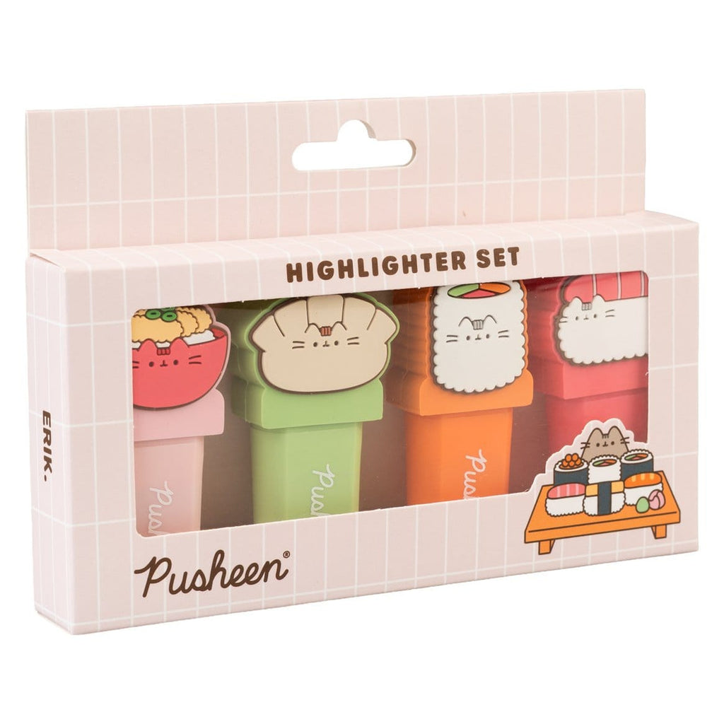 Zdjęcie produktu Pusheen - zestaw 4 zakreślaczy Sushi Roll z topperami