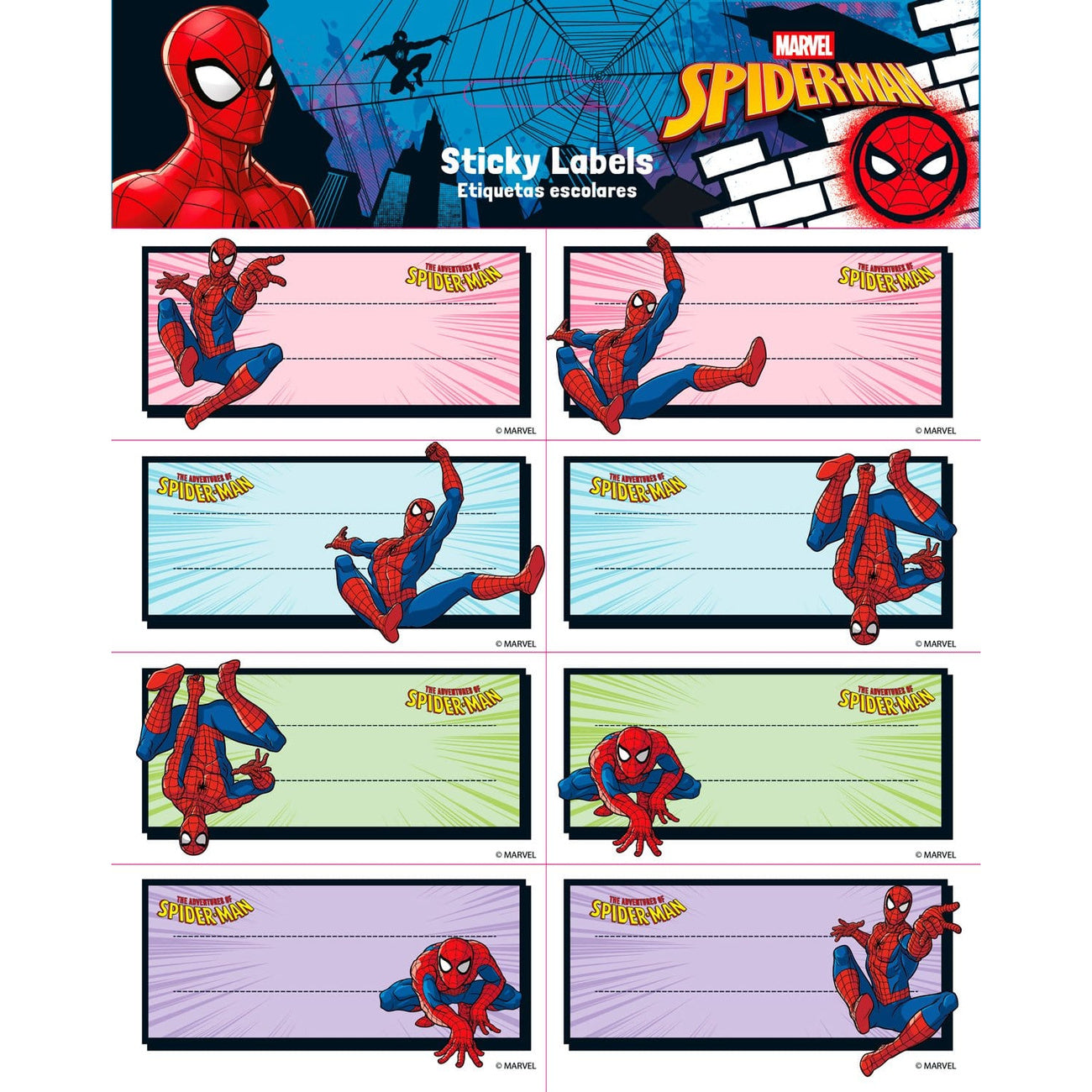 Zdjęcie produktu Samoprzylepne etykiety Spider-Man