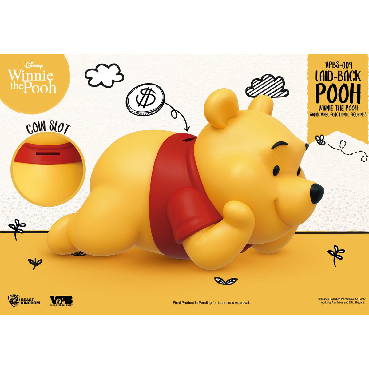 Product image Winnie the Pooh Small Vinyl Money Box Lying Winnie 17 cm