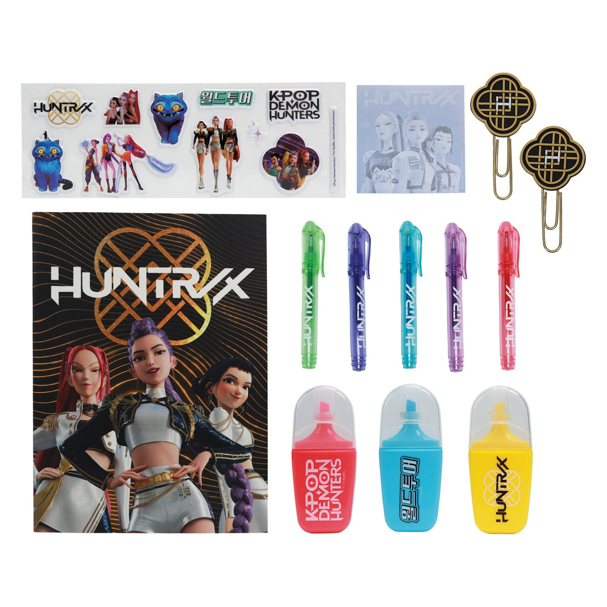 Zdjęcie produktu Zestaw piśmienniczy KPop Demon Hunters Golden – 10 szt.