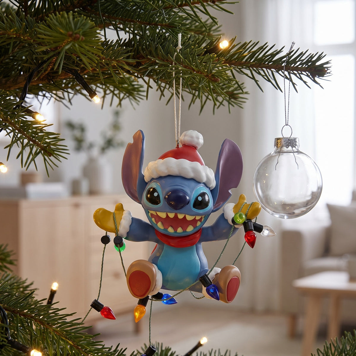 Product image Stitch with Fairy Lights Christmas Tree Decoration - Lilo & Stitch
